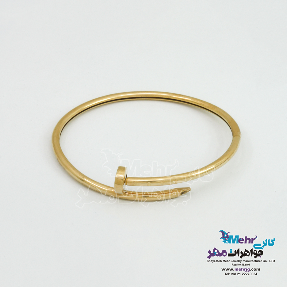 دستبند النگویی طلا - طرح کارتیه میخی