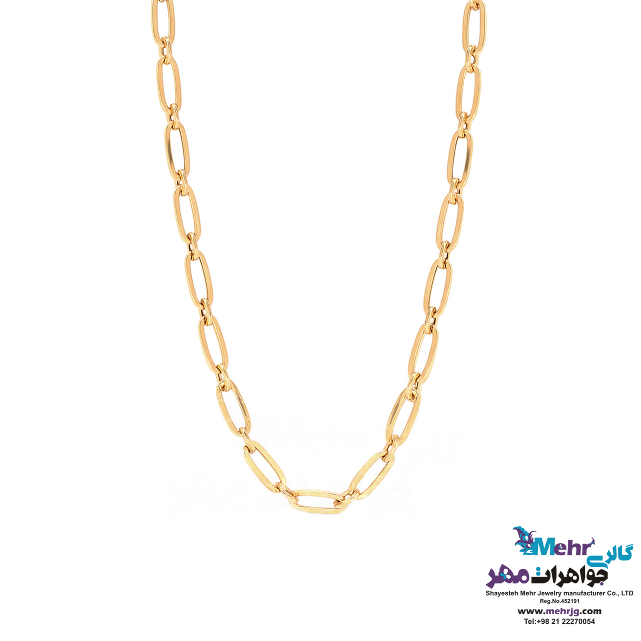 زنجیر طلا - طرح فیگارو طول۵۰ سانتی‌متر
