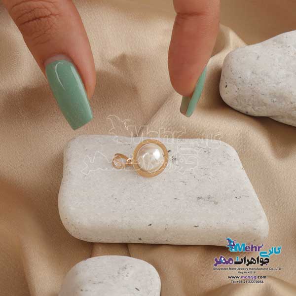 آویز طلا - طرح مروارید