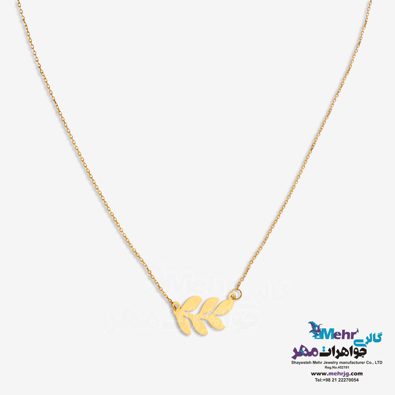 گردنبند طلا - طرح برگ