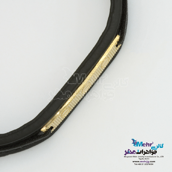 دستبند طلا و چرم - طرح کارتیه لاو