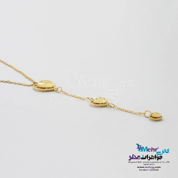 گردنبند طلا - طرح قلب تراش