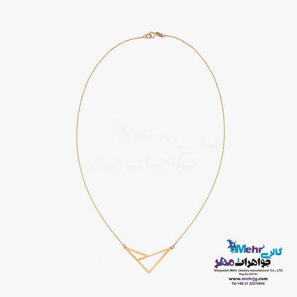 گردنبند طلا دست اول کم اجرت  - طرح مثلث