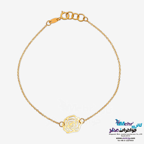 دستبند طلا - طرح گل
