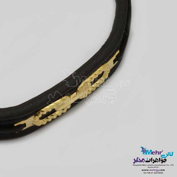 دستبند طلا و چرم - طرح تیفانی