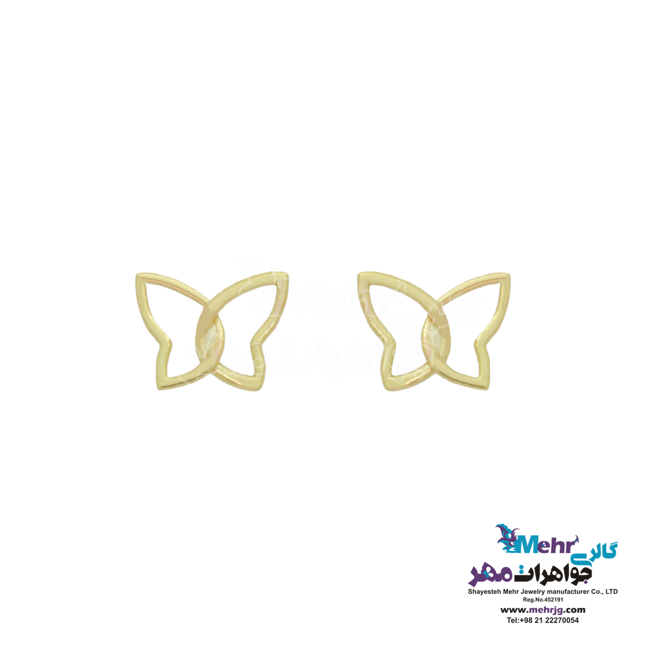 گوشواره طلا - طرح پروانه