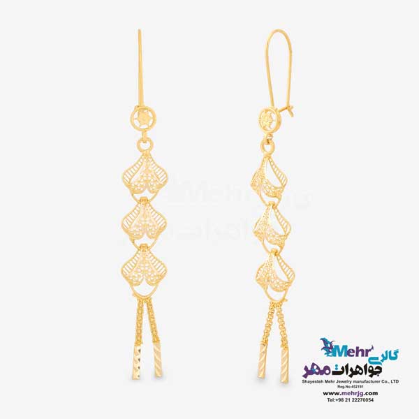 گوشواره طلا - طرح  پنج شیر