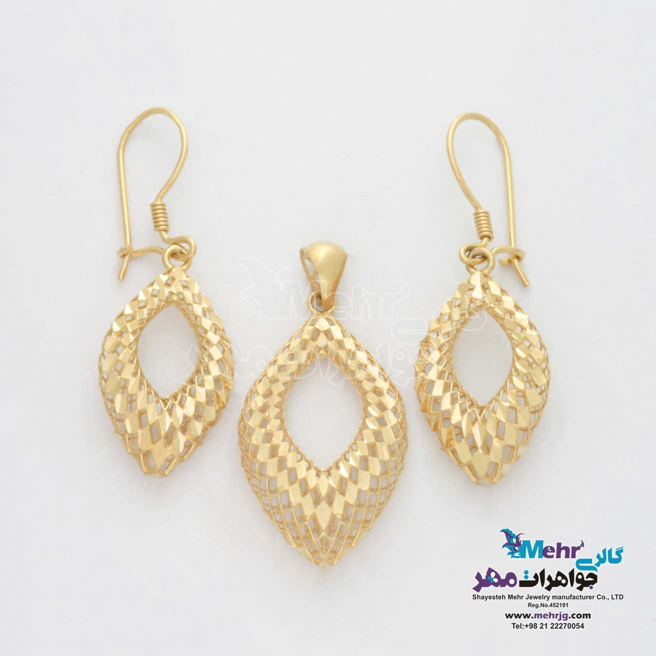 نیم ست طلا -طرح لوزی