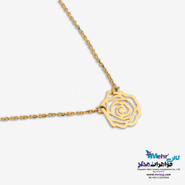 گردنبند طلا - طرح گل رز