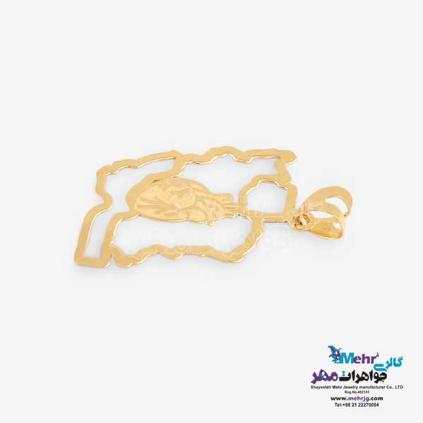 آویز طلا - طرح نقشه ی ایران