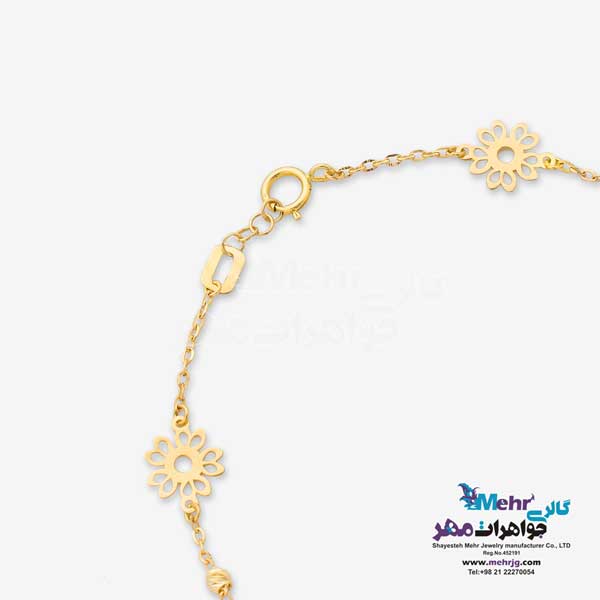 دستبند طلا - طرح گل