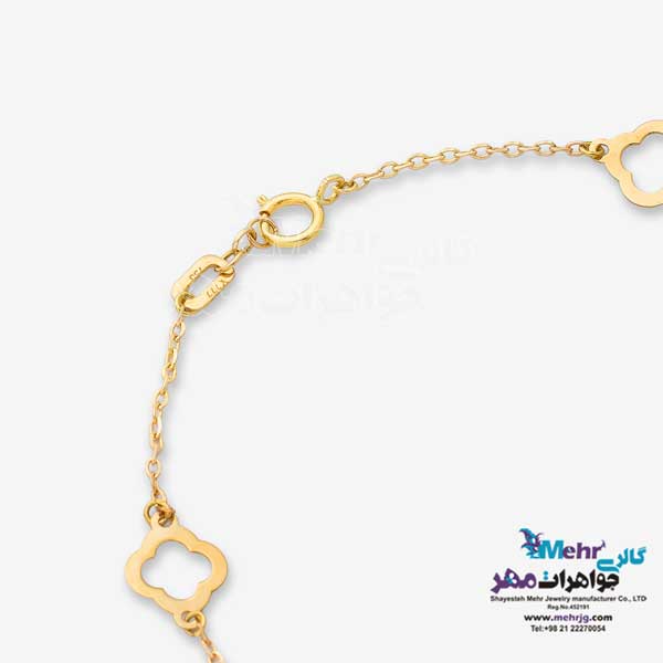 دستبند طلا - طرح گل