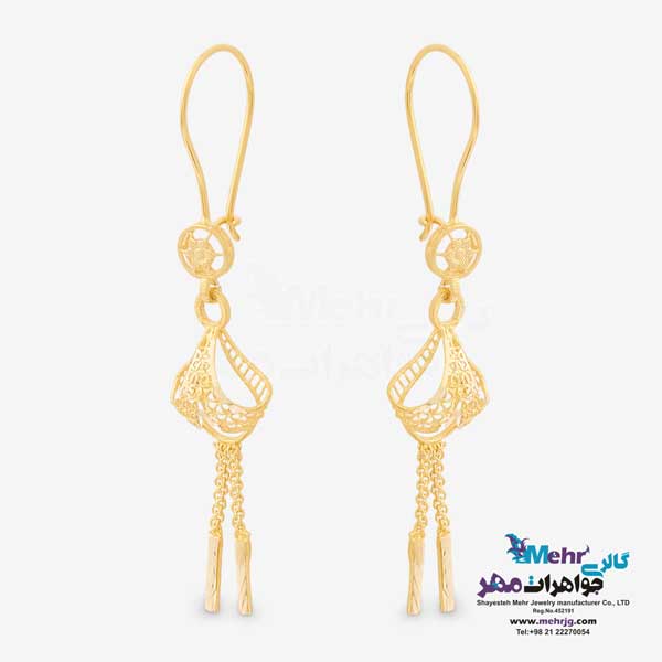 گوشواره طلا - طرح  پنج شیر