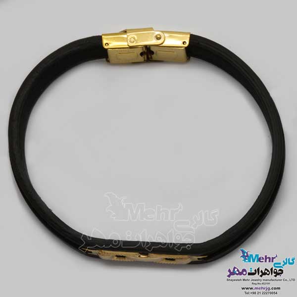 دستبند طلا و چرم - طرح تیفانی