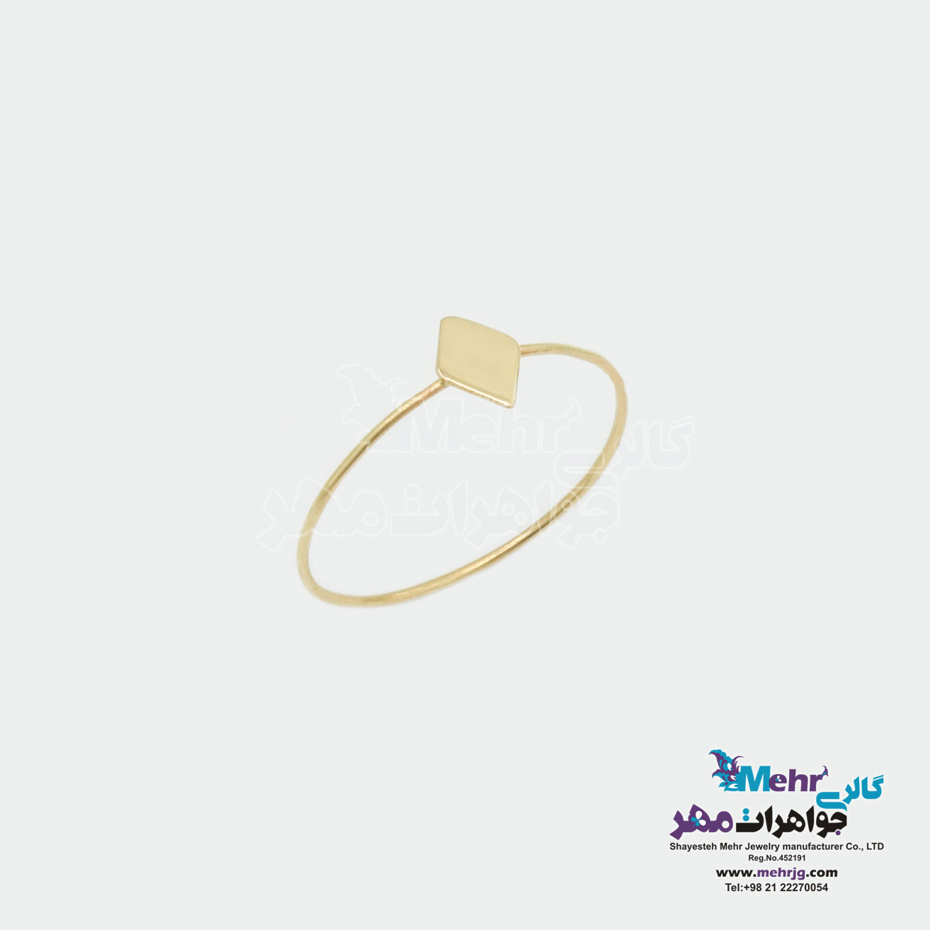 انگشتر طلا - طرح لوزی