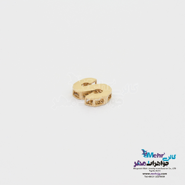 آویز طلا - طرح حروف لاتین S