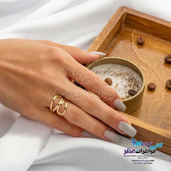 انگشتر طلا - طرح موج