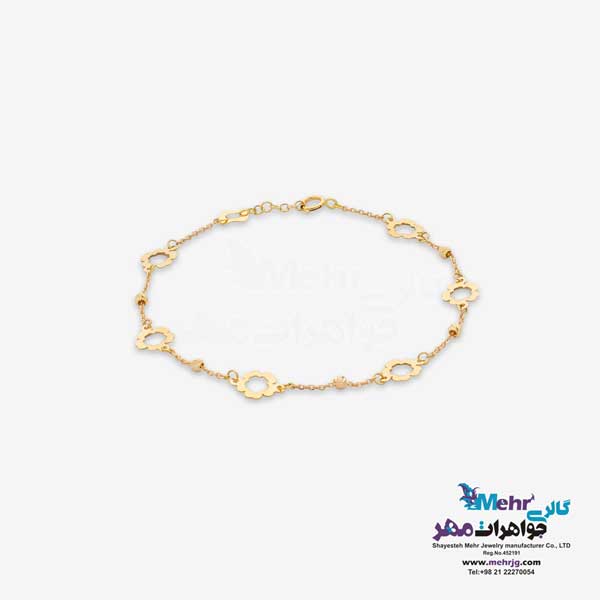 دستبند طلا - طرح گل
