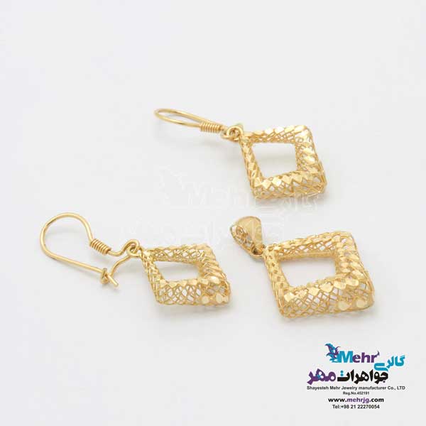 نیم ست طلا - طرح لوزی