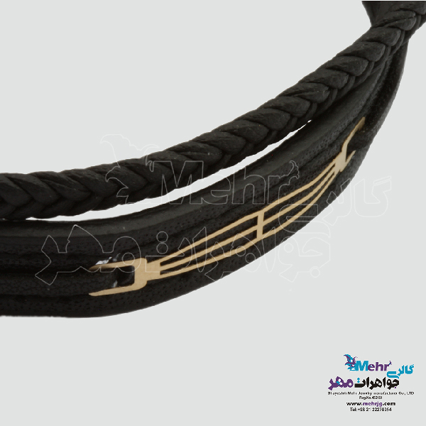 دستبند طلا چرم - طرح هندسی