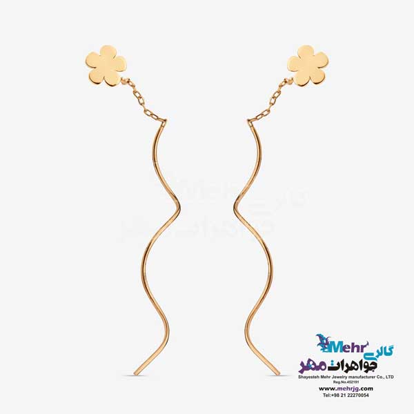 گوشواره طلا - طرح گل