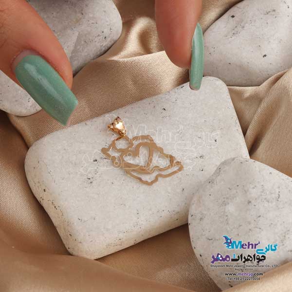 آویز طلا - طرح نقشه ی ایران