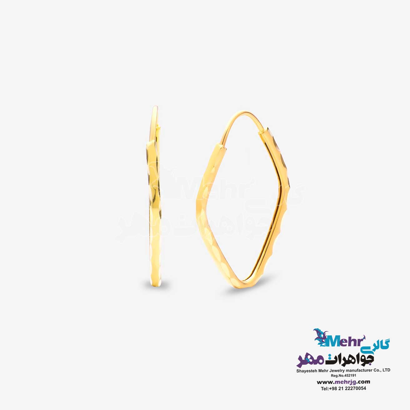 گوشواره طلا - طرح لوزی