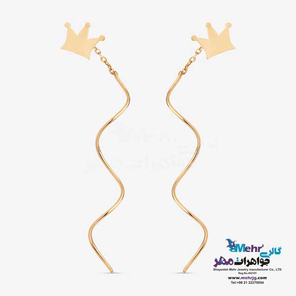 گوشواره طلا - طرح تاج