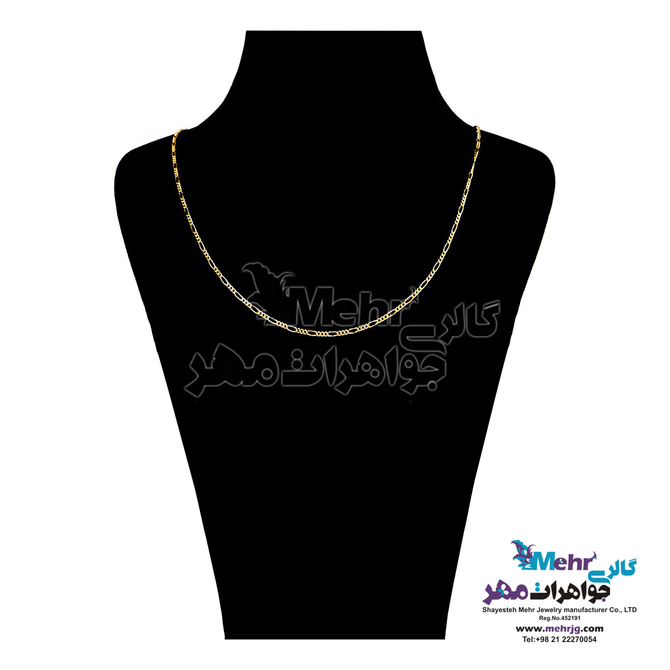 زنجیر طلا - طرح  ونیزی (آجری) طول۴۵ سانتی‌متر