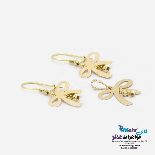 نیم ست طلا - طرح پاپیون