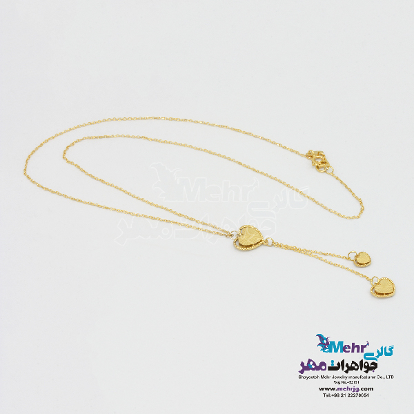 گردنبند طلا - طرح قلب تراش
