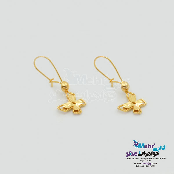 گوشواره طلا - طرح پروانه