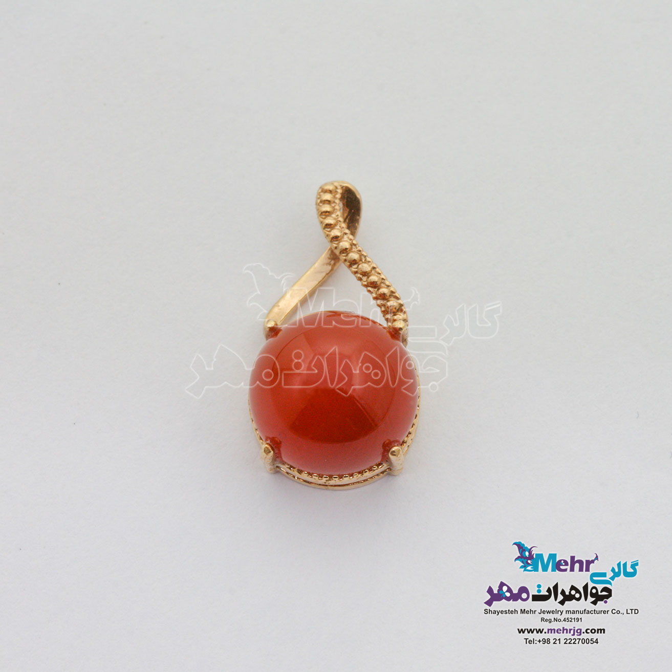 آویز طلا - سنگ عقیق