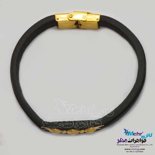 دستبند طلا و چرم - طرح تیفانی