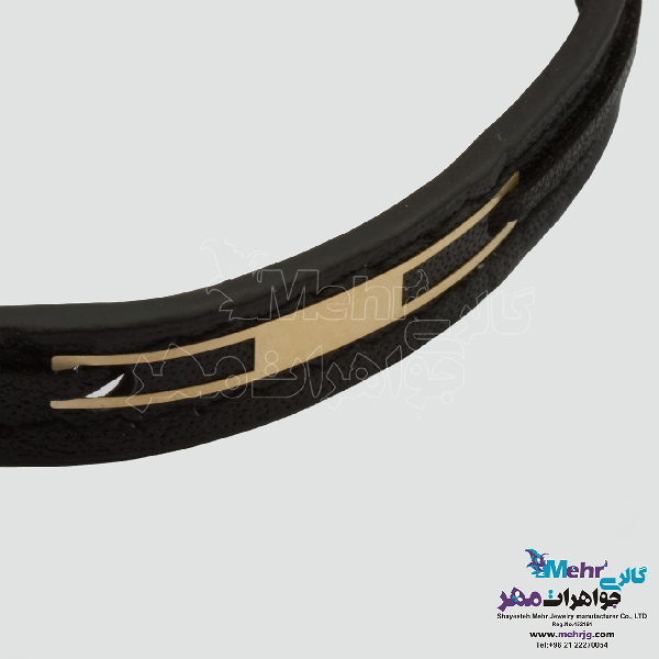 دستبند طلا چرم - طرح هندسی