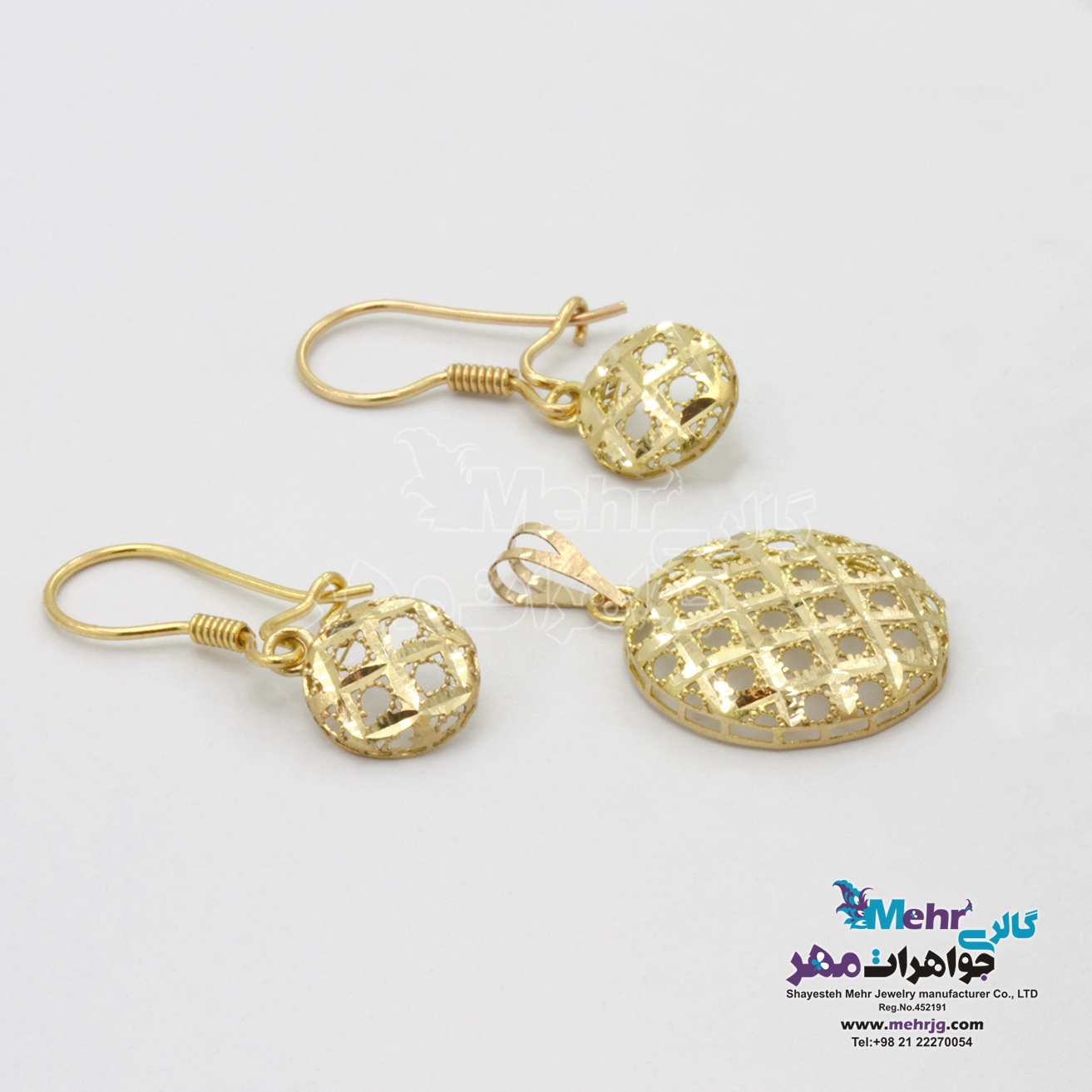 نیم ست طلا - طرح دایره تراش