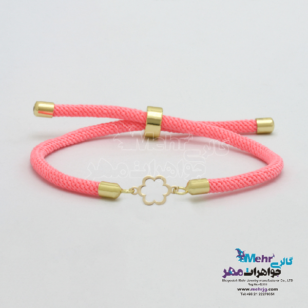 دستبند طلا بافت - طرح گل