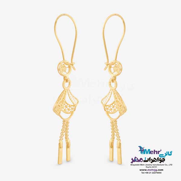 گوشواره طلا - طرح  پنج شیر