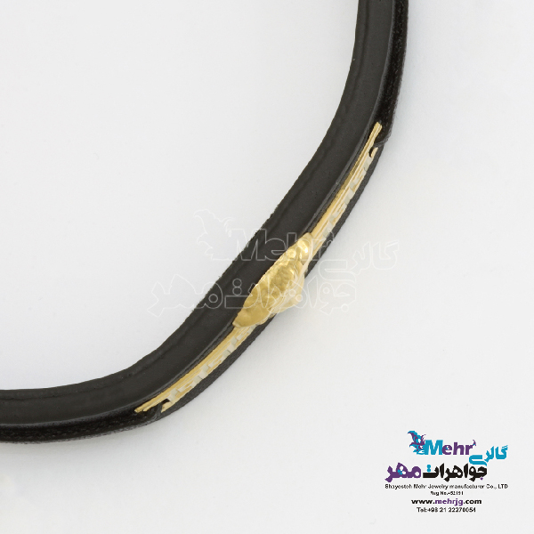 دستبند طلا و چرم - طرح ورساچه