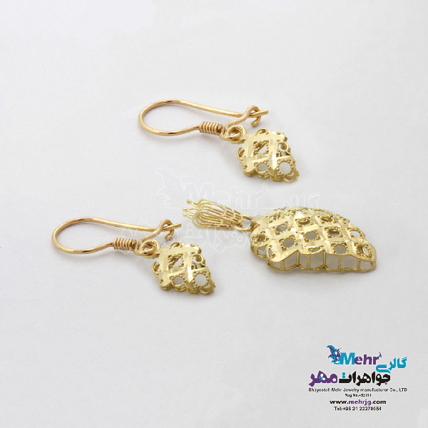 نیم ست طلا - طرح خوشه ی انگور