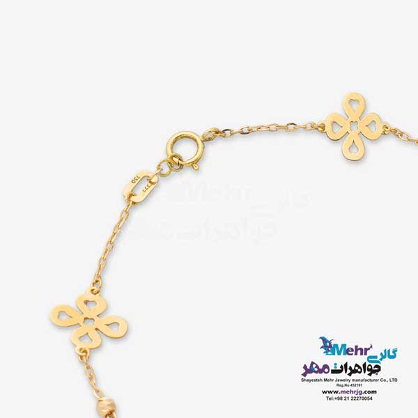 دستبند طلا - طرح گل