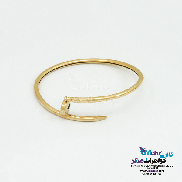 دستبند النگویی طلا - طرح کارتیه میخی