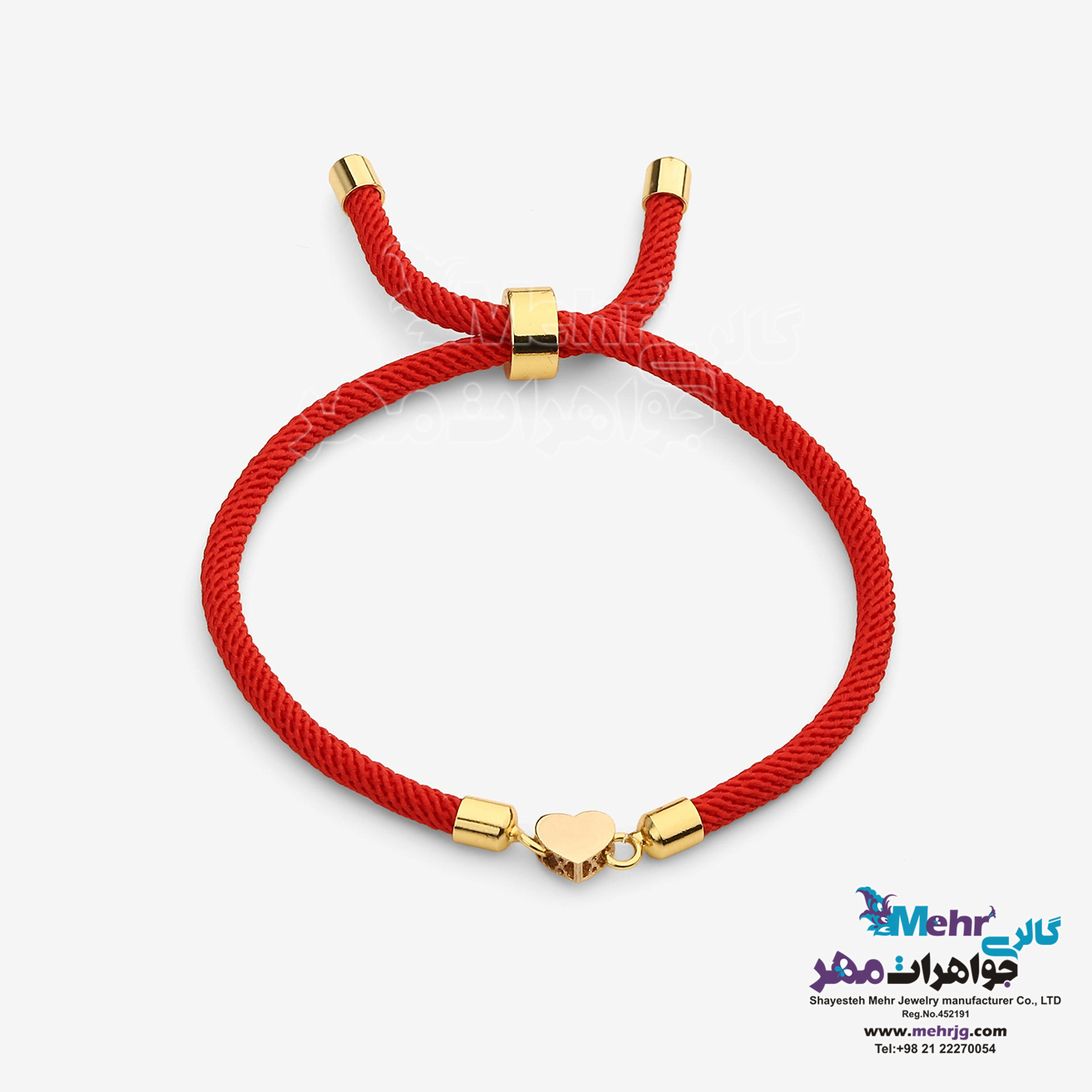 دستبند طلا و بافت - طرح قلب