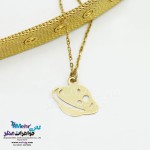 آویز ساعت طلا طرح سیاره زحل