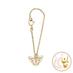 آویز ساعت طلا - طرح پروانه