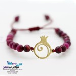 دستبند طلا و سنگ - طرح انار