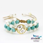 دستبند طلا و سنگ - طرح گل لاله