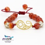 دستبند طلا و سنگ - طرح بته جقه
