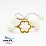 دستبند طلا و سنگ - طرح گل