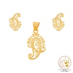 نیم ست طلا - آویز و گوشواره - طرح بته جقه